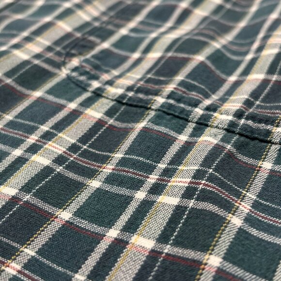 Eddie Bauer Green Plaid 100% Cotton Button Down Shirt Men’s Small Long Sleeve - Picture 9 of 12